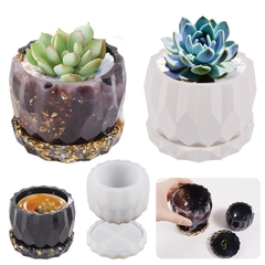 Khuôn Silicon - Chậu Cây - Đa Giác 9.7cm Không Kèm Đế