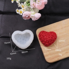 Khuôn Silicon - Trái Tim Kiểu - Trái Tim Hoa 7.2cm