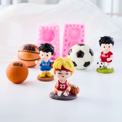 Khuôn Silicon - Cầu Thủ - Trái Banh 2 Mảnh NBA 5.5cm