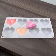 Khuôn Silicon - Trái Tim Kiểu - 6c Kim Cương 6.5cm