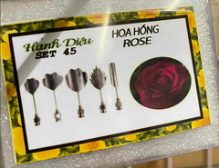 Kim 3D Inox - Bộ 5 - Mẫu 45 Hoa Hồng Rose