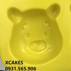Khuôn Silicon - Động Vật - Gấu Mặt Pooh Cười 4c