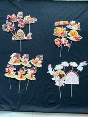 Set cắm trung thu múa lân rước đèn phụ kiện trang trí bánh