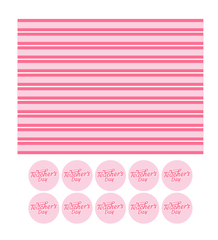 Decal Tem Dây Teacher Day 5cm Tầm 10 Tem Màu Hồng