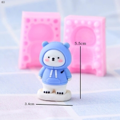 Khuôn Silicon - Động Vật - Gấu Đứng 2 Mảnh 5.5cm