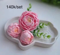 Khuôn Silicon - Hoa Mẫu Đơn Set 3 - 6cm 4cm 3cm - SMD A01