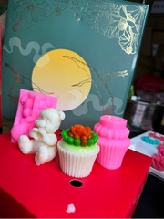 Khuôn Silicon - Động Vật - Gấu Tim Ngồi 7cm