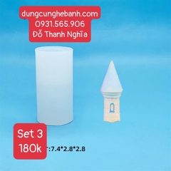 Khuôn Silicon - Lâu Đài - Set 3 Chóp Tháp 6-7-9cm