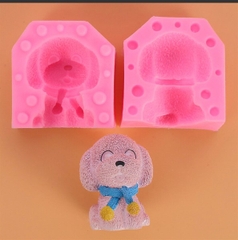 Khuôn Silicon - Động Vật - Chó Ngồi Khăn 2 Mảnh