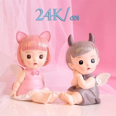 Tượng Thiên Thần - Tiên - Búp Bê Nhựa - PKD - Set 2 - Cặp Bé Ngồi