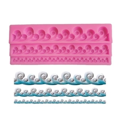 Khuôn Silicon - Viền Chuỗi Dây - Sóng Biển 3c - 19.5cm