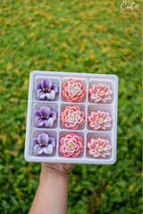 [10 cup] Khuôn Silicon - Cup Set 5cm - M48 - Hoa Cúc 4 Tầng