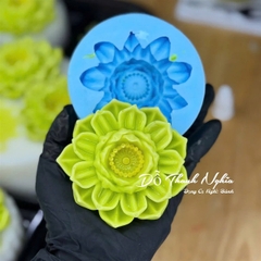 Khuôn Silicon - Hoa Sen Thái Nở - Mã C 8cm Màu Xanh Đúc Dày