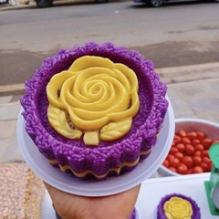 Khuôn Ấn Xôi - Tròn Khía NL - 14cm - Hoa Hồng