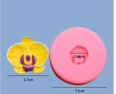 Khuôn Silicon - Hoa Lan Nằm - 5.7cm - HỒNG