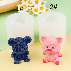 Khuôn Silicon - Động Vật - Heo - Sọc 4cm
