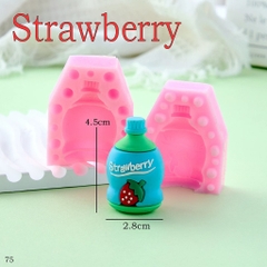 Khuôn Silicon Nước Uống Chai Strawberry 2 Mảnh 4.5cm