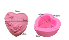Khuôn Silicon - Trái Tim Hoa - Love Hoa Hồng Lá