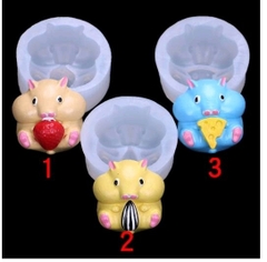 Khuôn Silicon - Động Vật - Chuột Hamster Ăn Phô Mai