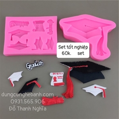 Khuôn Silicon - Nón Tốt Nghiệp Set 2