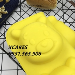 Khuôn Silicon - Động Vật - Gấu Mặt Pooh Cười 4c