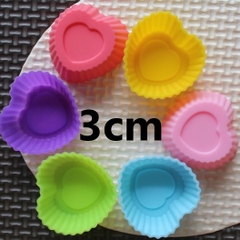 [10 cup] Khuôn Silicon - Cup Set 3cm - M30 - Trái Tim Khía