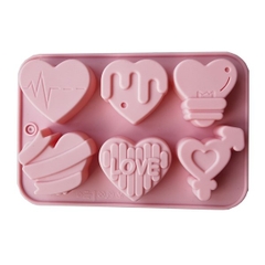 Khuôn Silicon - Trái Tim Kiểu - Vĩ 6c TH Love Nhịp