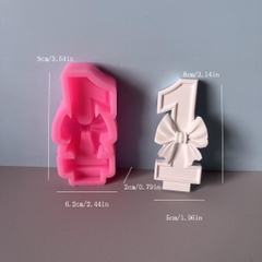Khuôn Silicon - Số Nơ 0-9 - Số 1