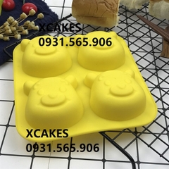 Khuôn Silicon - Động Vật - Gấu Mặt Pooh Cười 4c