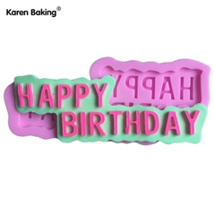 Khuôn Silicon - Chữ Happy - #3 Hoa Đứng