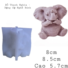 Khuôn Silicon - Động Vật - Con Voi 8cm 2 Tay Chấp