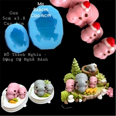 Khuôn Silicon - Động Vật - Hà Mã Mẹ 8cm x 6cm