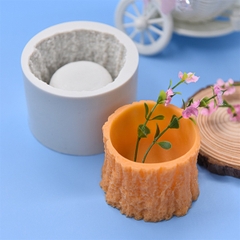 Khuôn Silicon - Chậu Cây - Vỏ Gỗ 5.7cm Cao 8cm