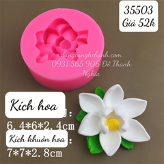 Khuôn Silicon - Hoa Sen Thái Nở - Sen 6.4cm Kèm Lá