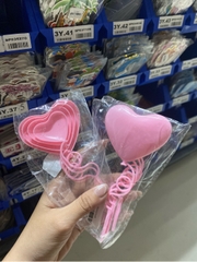 Set Cắm Tim Nhựa Phụ Kiện Trang Trí Bánh - tim hồng