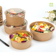 Tô Giấy Kraft - Tròn - Nắp Mô PET