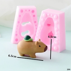 Khuôn Silicon - Động Vật - Capybara 2 Mảnh Cưỡi Rùa
