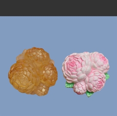 Khuôn Silicon - Hoa Mẫu Đơn - 6cm - Chùm Kèm Lá