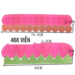 Khuôn Silicon - Viền Chuỗi Dây - Nhọn Vương Miệng 20x3cm