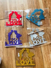 Chữ Love Nhũ Phụ Kiện Trang Trí - XANH DƯƠNG NHŨ