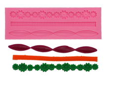 Khuôn Silicon - Viền Chuỗi Dây - Hoa Cong 3c - 15.5cm