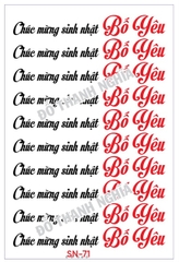 Decal Chủ Đề Sinh Nhật - DSN - DSN71 BỐ YÊU