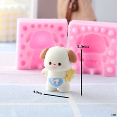 Khuôn Silicon - Động Vật - Gấu Chó Xương 2 Mảnh 5.5cm