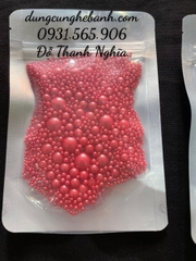 100 Gr Kẹo Bi Đường Đủ Size Phụ Kiện Trang Trí Bánh - hồng đậm
