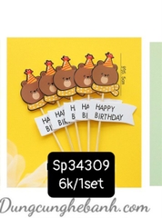 SET CẮM 5 GẤU ĐỘI MŨ PHỤ KIỆN TRANG TRÍ BÁNH