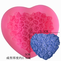 Khuôn Silicon - Trái Tim Hoa - Hoa Đóa 5.5cm