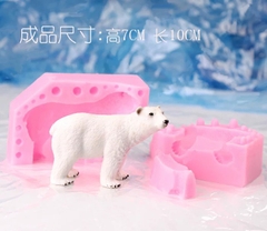 Khuôn Silicon - Động Vật - Gấu Bắc Cực Đi 2 Mảnh 10cm