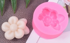 Khuôn Silicon - Hoa Mai Đào 5 cánh tròn kèm lá 3.5x3cm