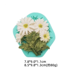Khuôn Silicon - Chùm Hoa Cúc - Kèm Lá 9cm