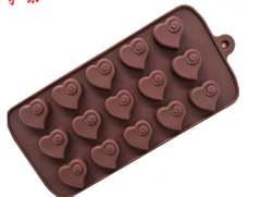 Khuôn Silicon - Trái Tim Kiểu - 15c Chấm Xoáy